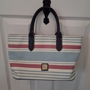 Dooney & Bourke Blue and Red Striped Tote